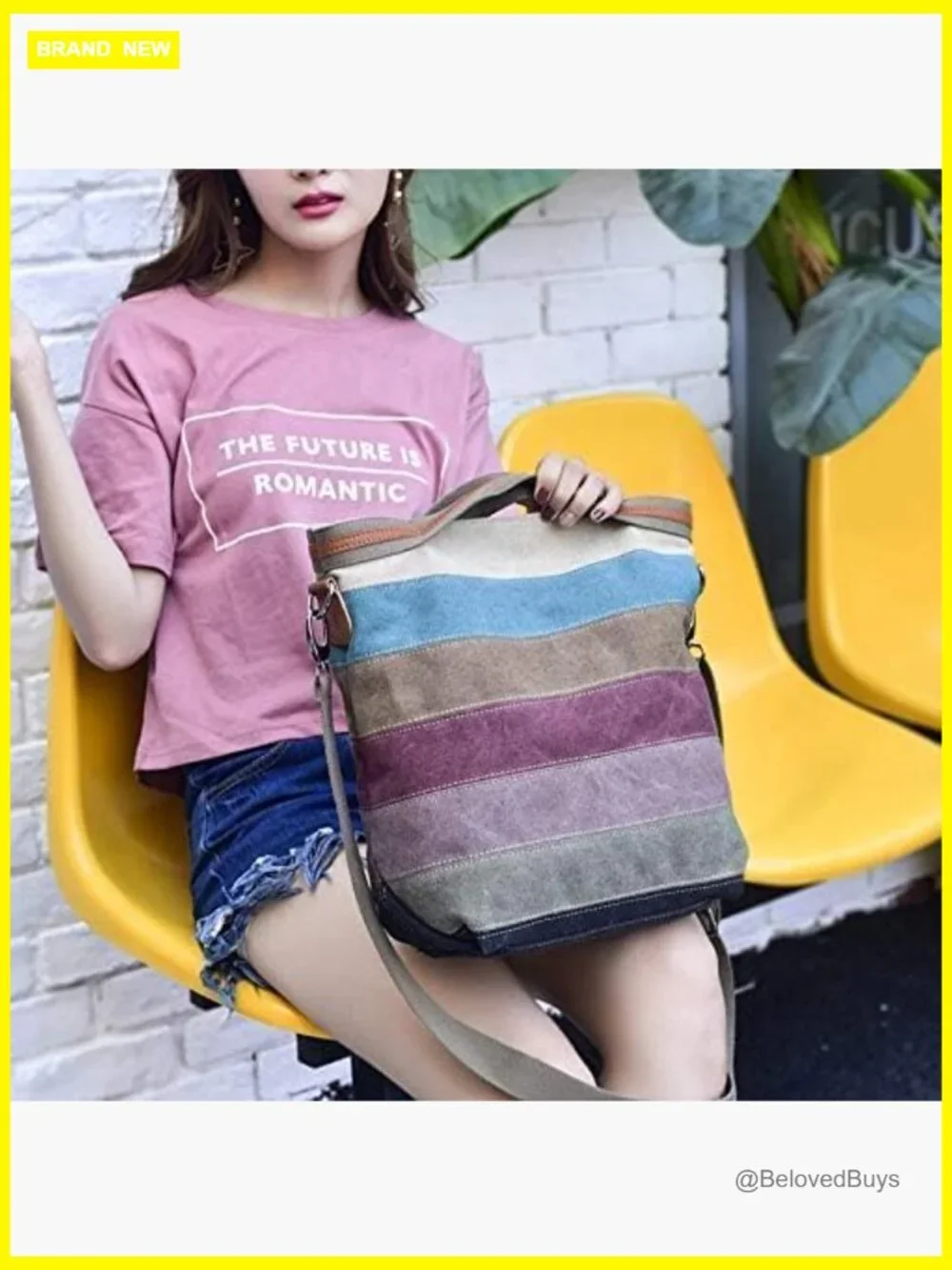 Canvas Hobo Tote with Adjustable Strap for Work Travel Casual - Picture 2 of 7